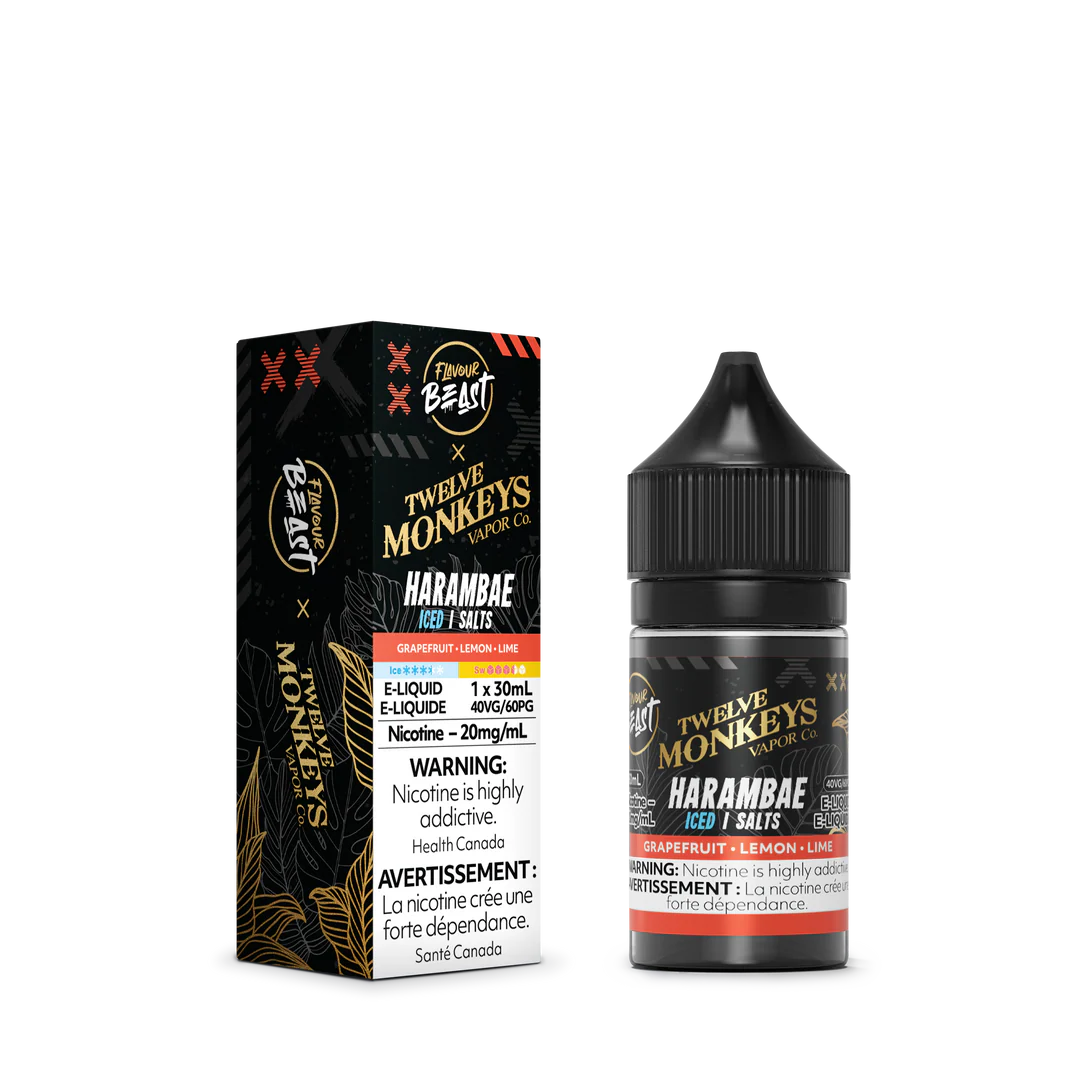 Flavour Beast X 12 Monkeys E-liquid 20mg/30ml Harambae Iced