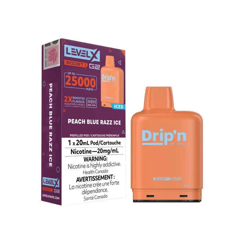 Drip’n Level x Boost G2 25k Peach Blue Razz Ice (Provincial Tax)