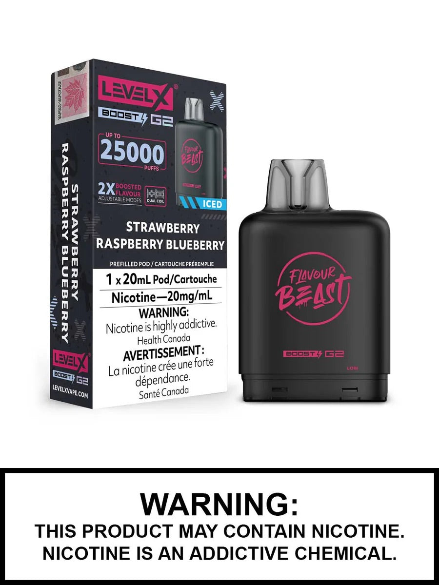 Flavour Beast Level x Boost G2 25k Strawberry raspberry blueberry (Provincial Tax)