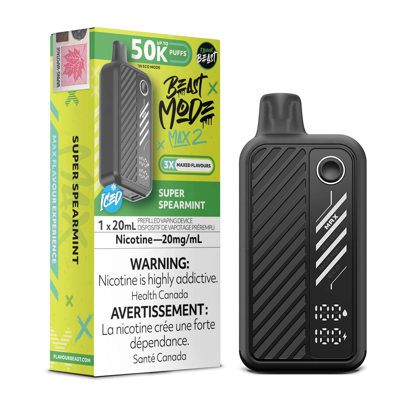 Flavour Beast Beast Mode Max 2 50k Super Spearmint(Provincial Tax)