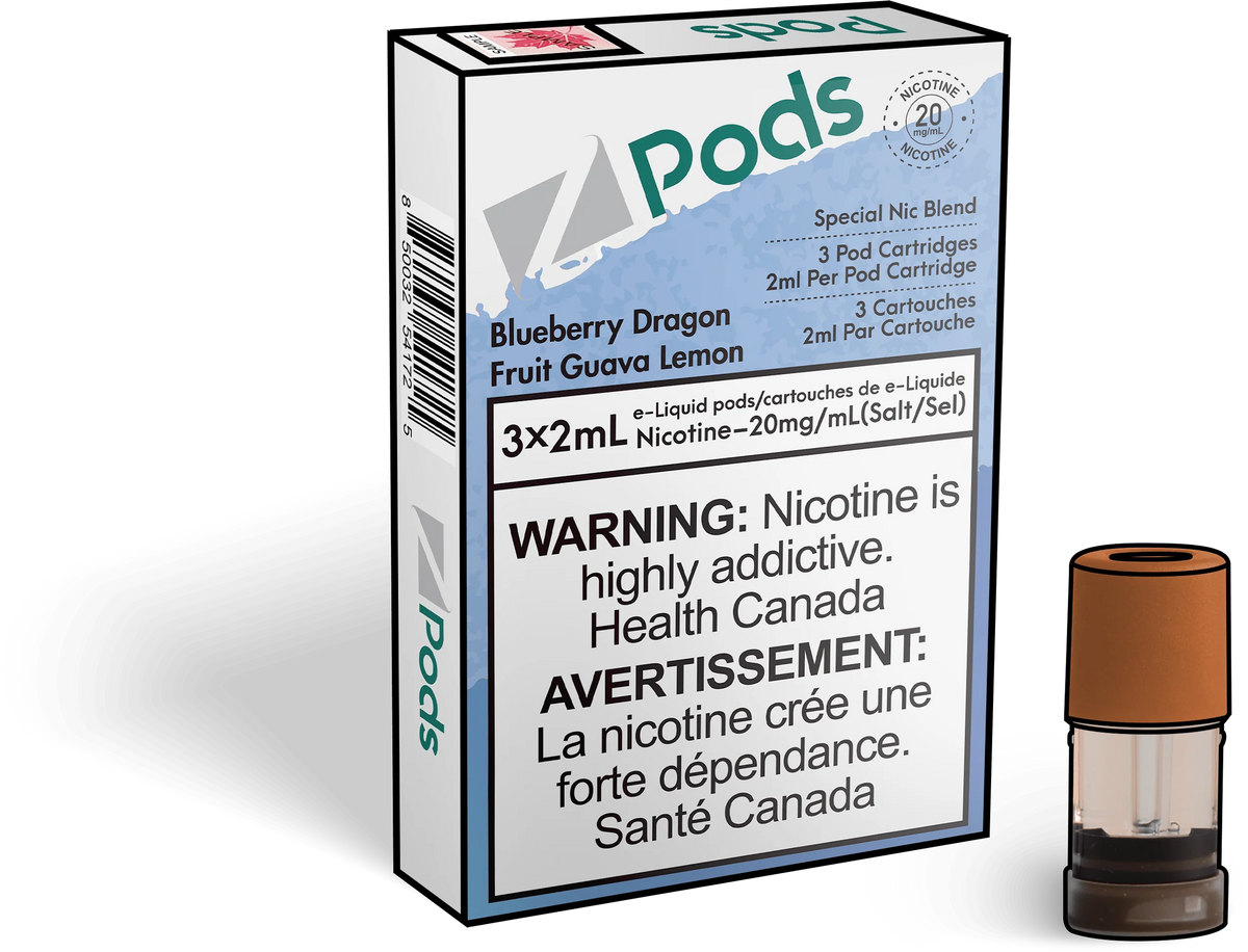 Z pods blueberry dragon fruit guava lemon