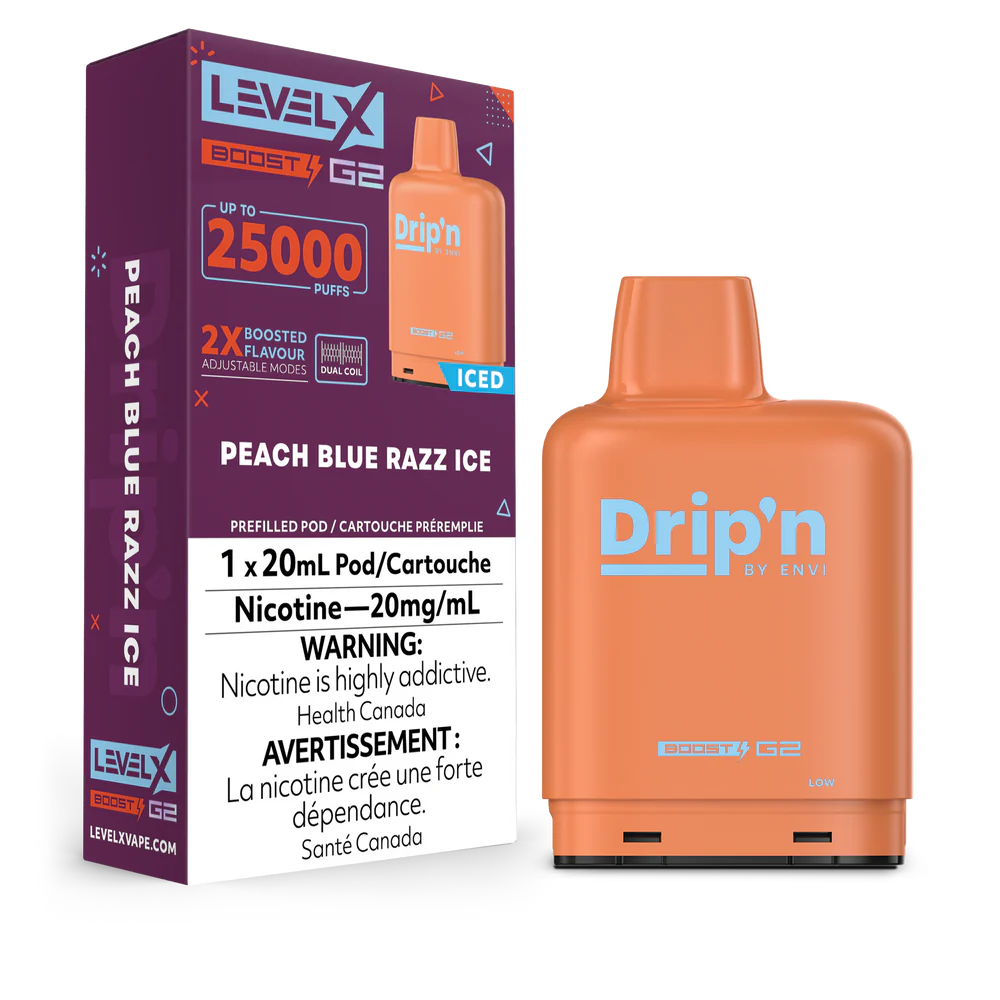 Drip’n Level x Boost G2 25k Peach Blue Razz ice*