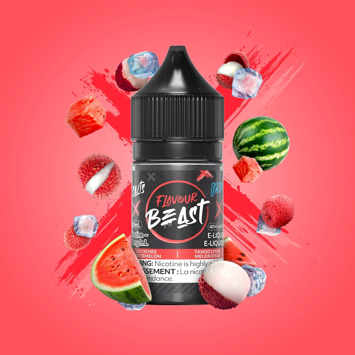 Flavour beast e-liquid Lit lychee watermelon iced 10mg/30ml *