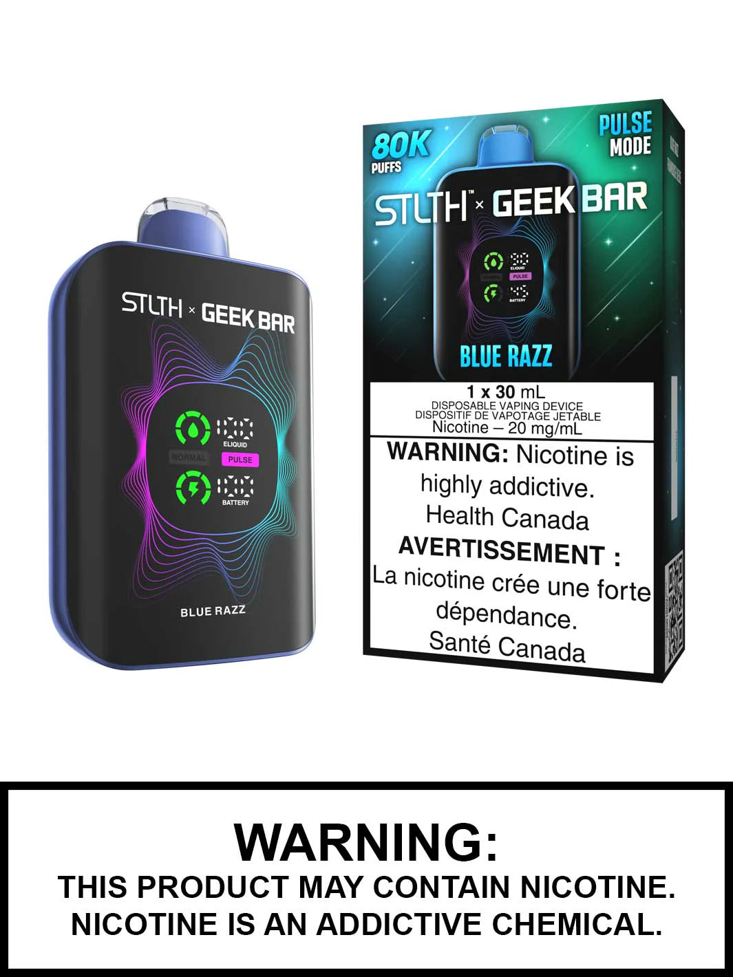 Stlth x Geekbar 80k Blue Razz (Provincial Tax)