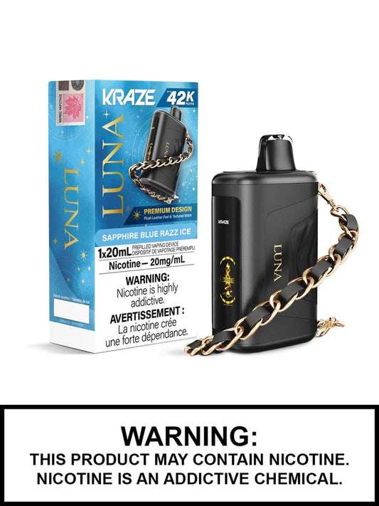 Kraze Luna 42k sappihire blue razz ice (provincial tax)