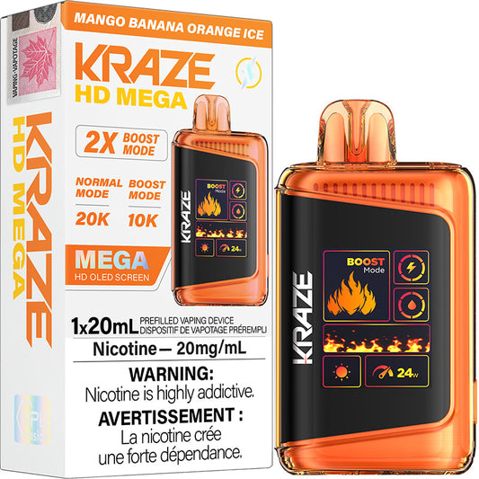 Kraze 20k Mango Banana Orange ice (Provincial Tax)