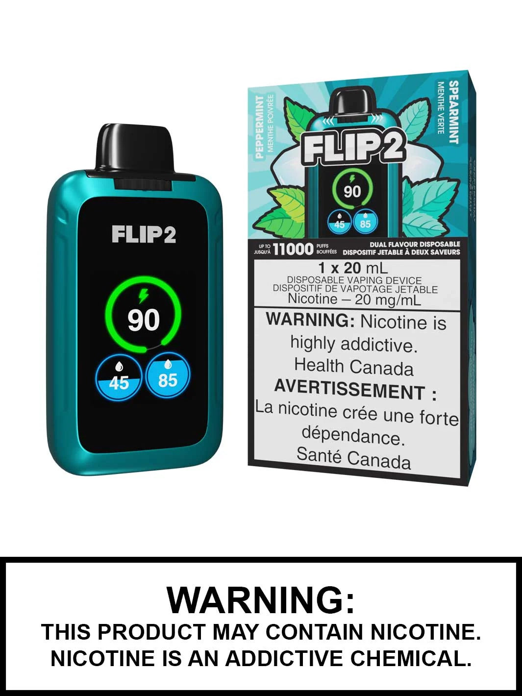 Flip 2 11K Puff Peppermint and spearmint (Provincial Tax)