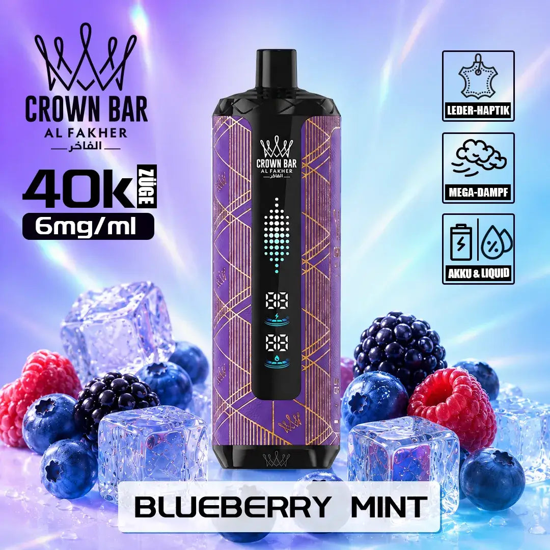 Crown bar Al fakher 40k megamax blueberry mint