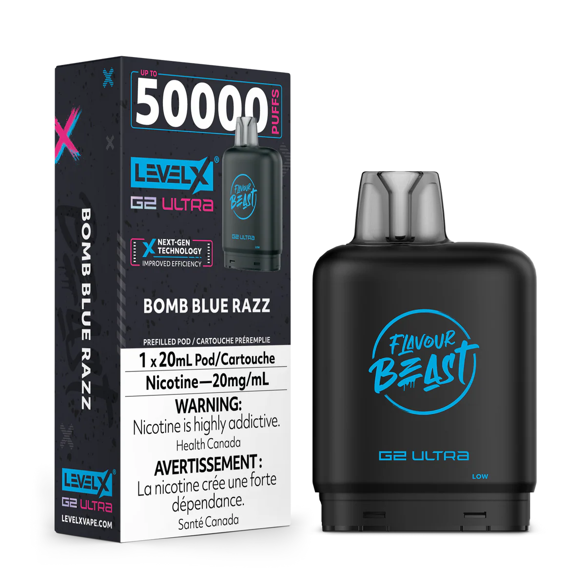 Flavour Beast Level X G2 Ultra 50k Bomb Blue Razz*