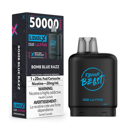 Flavour Beast Level X G2 Ultra 50k Bomb Blue Razz*