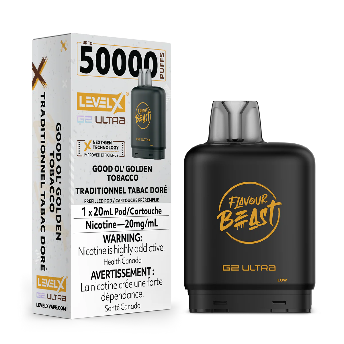 Flavour beast Level X G2 Ultra 50k Good Ol' Golden Tobacco*