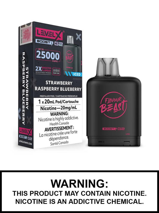 Flavour Beast Level x Boost G2 25k Strawberry raspberry blueberry (Provincial Tax)