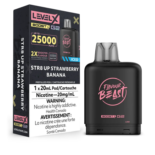 Flavour Beast Level x Boost G2 25k Str8 up Strawberry Banana*
