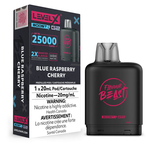 Flavour Beast Level x Boost G2 25k Blue raspberry Cherry (Provincial Tax)