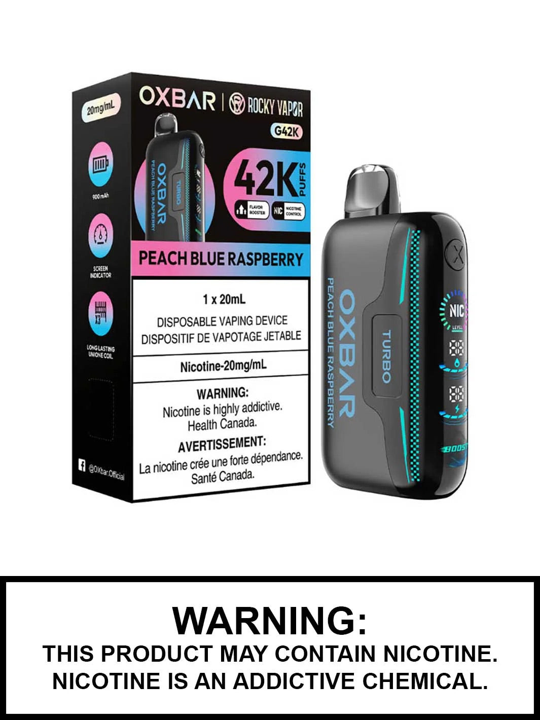 OXBAR 42k peach blue raspberry*