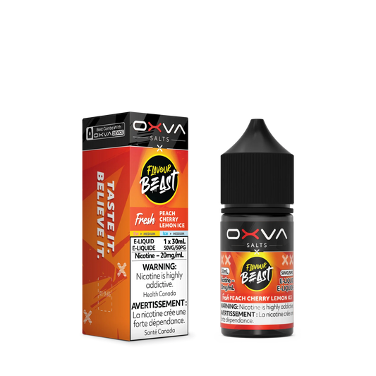 Flavour Beast x OXVA E-Liquid 20mg Fresh Peach Cherry Lemon Ice