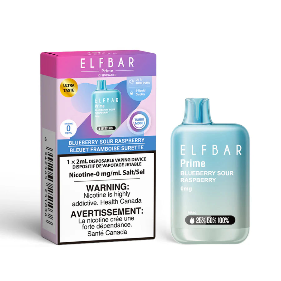 Elfbar 1800 Nicotine Free Blueberry Sour Raspberry  (Provincial Tax)