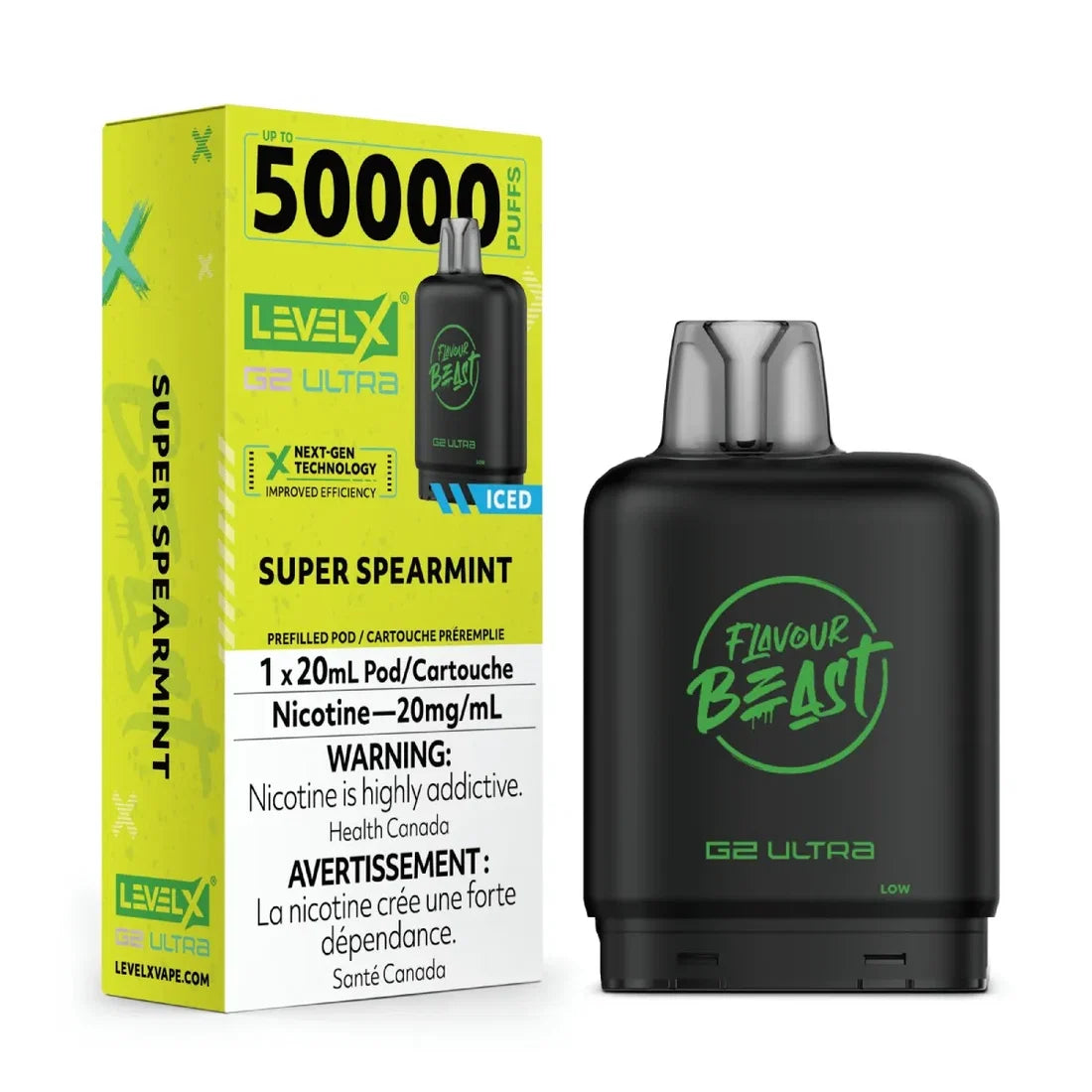 Flavour Beast Level X G2 Ultra 50k Super Spearmint*