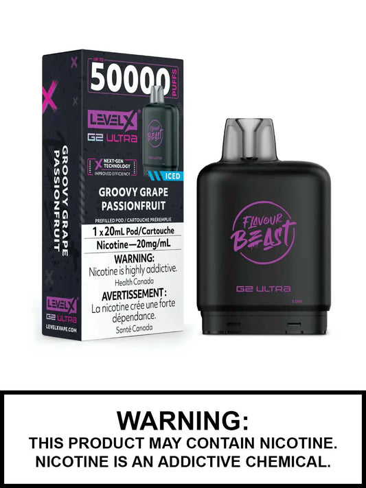 Flavour Beast Level X G2 Ultra 50k Groovy Grape Passionfruit*