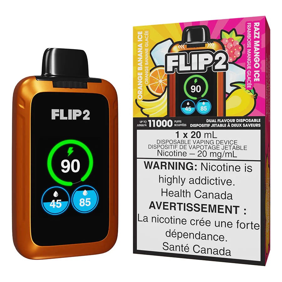 Flip 2 11K Puff Orange Banana Ice and Razz Mango Ice (Provincial Tax)