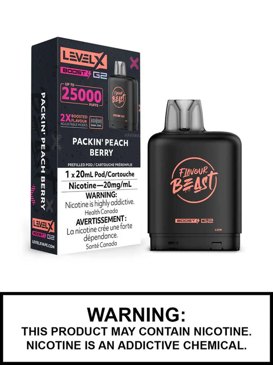 Flavour Beast Level x Boost G2 25k packin Peach Berry