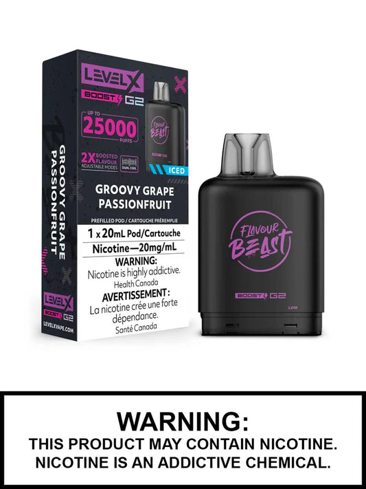 Flavour Beast Level x Boost G2 25k Groovy Grape Passionfruit