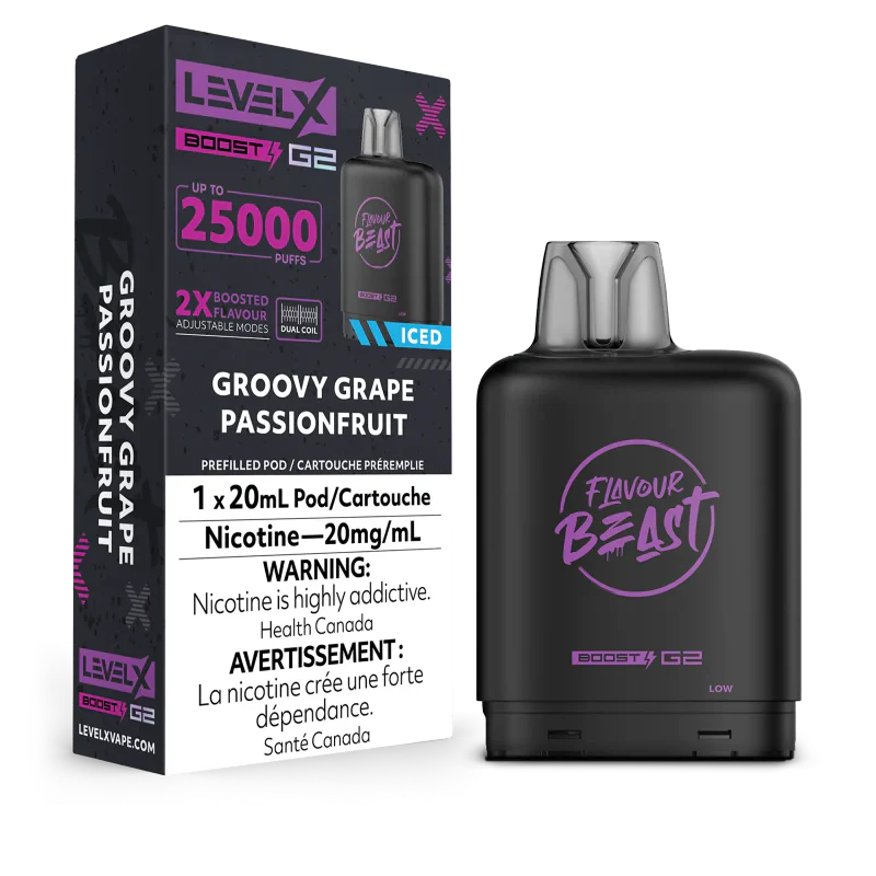 Flavour Beast Level x Boost G2 25k Groovy Grape Passionfruit (Provincial Tax)