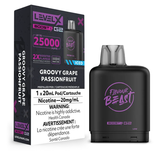 Flavour Beast Level x Boost G2 25k Groovy Grape Passionfruit (Provincial Tax)