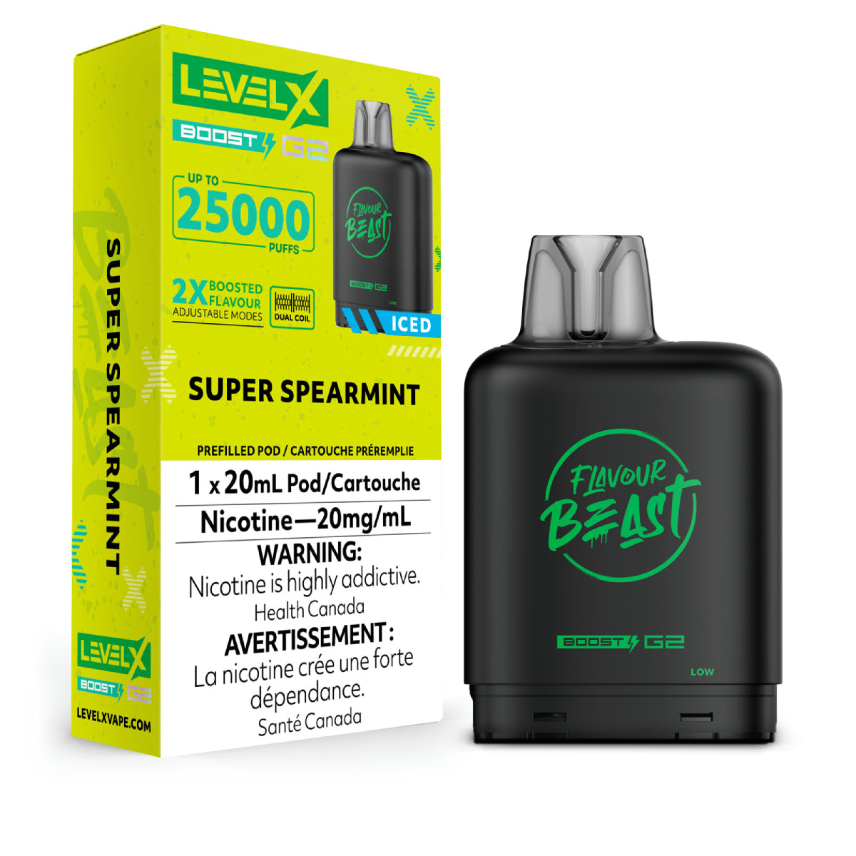 Flavour Beast Level x Boost G2 25k Super Spearmint (Provincial Tax)