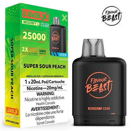 Flavour Beast Level x Boost G2 25k Super Sour Peach (Provincial Tax)