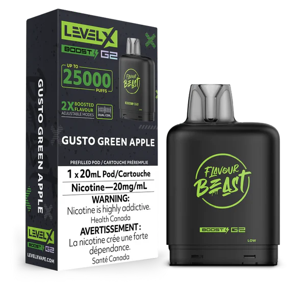 Flavour Beast Level x Boost G2 25k Gusto Green Apple *