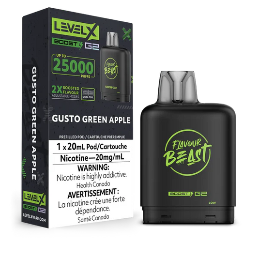 Flavour Beast Level x Boost G2 25k Gusto Green Apple *