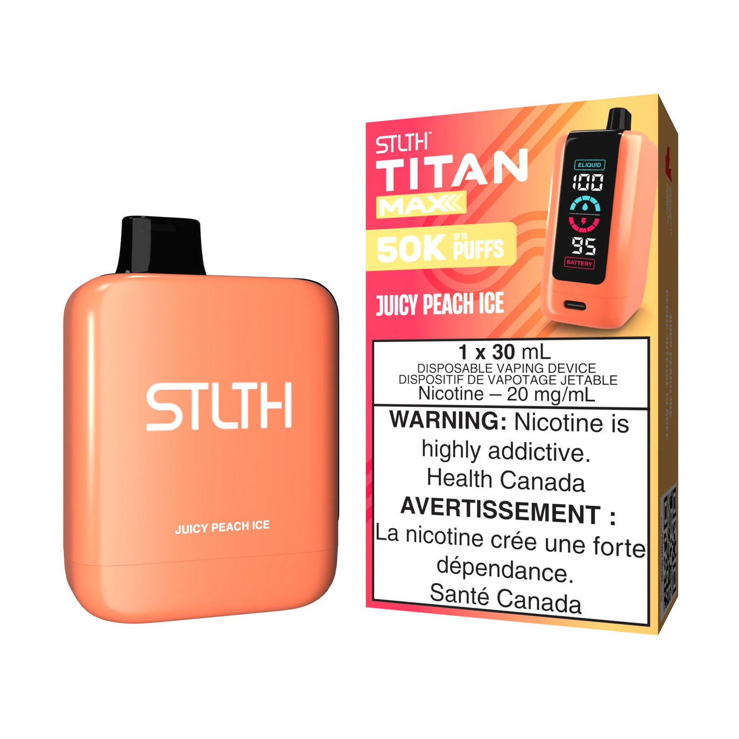 Stlth Titan Max 50k Juicy Peach ice (Provincial Tax)