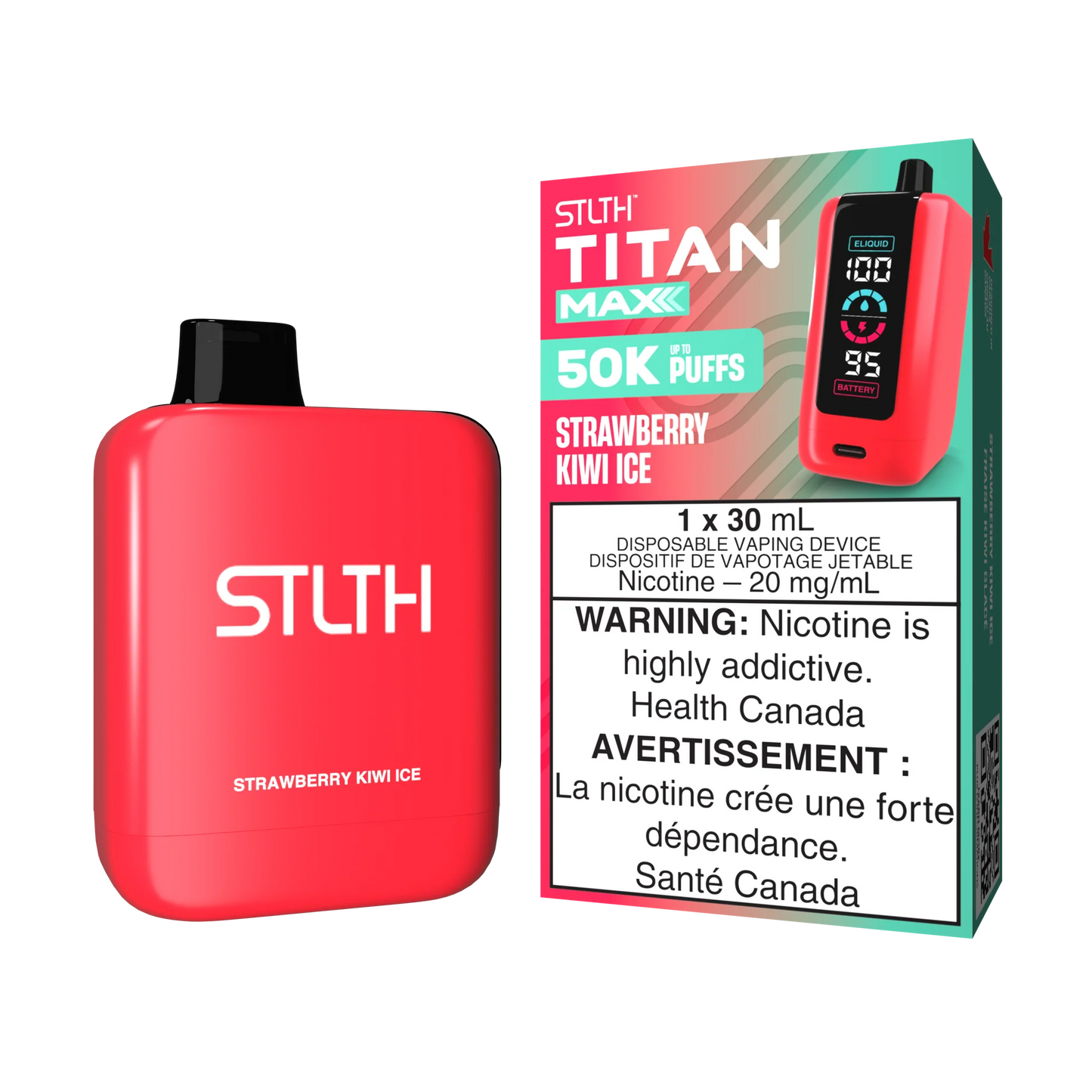 Stlth Titan Max 50k Strawberry Kiwi ice (Provincial Tax)