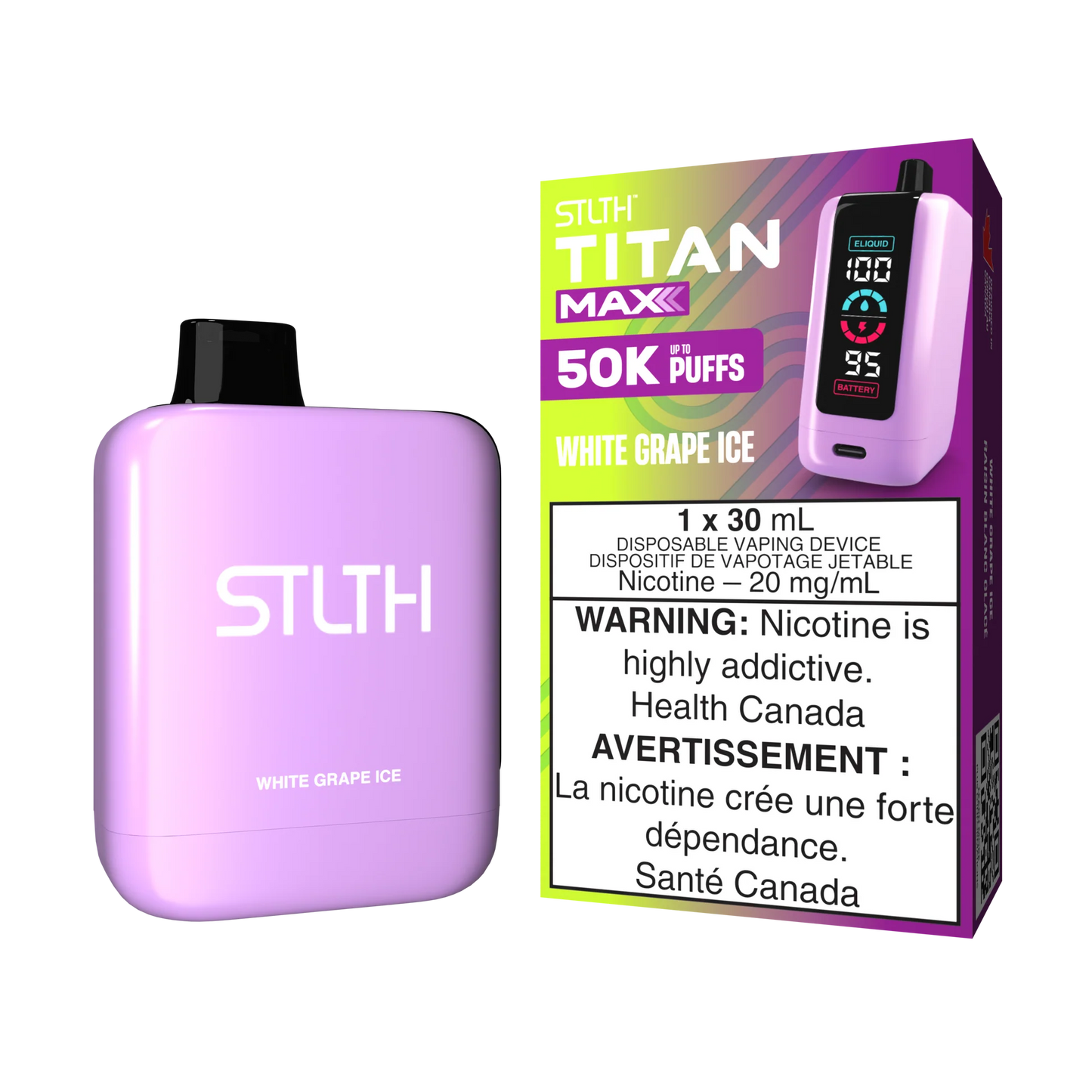 Stlth Titan Max 50k White Grape ice (Provincial Tax)