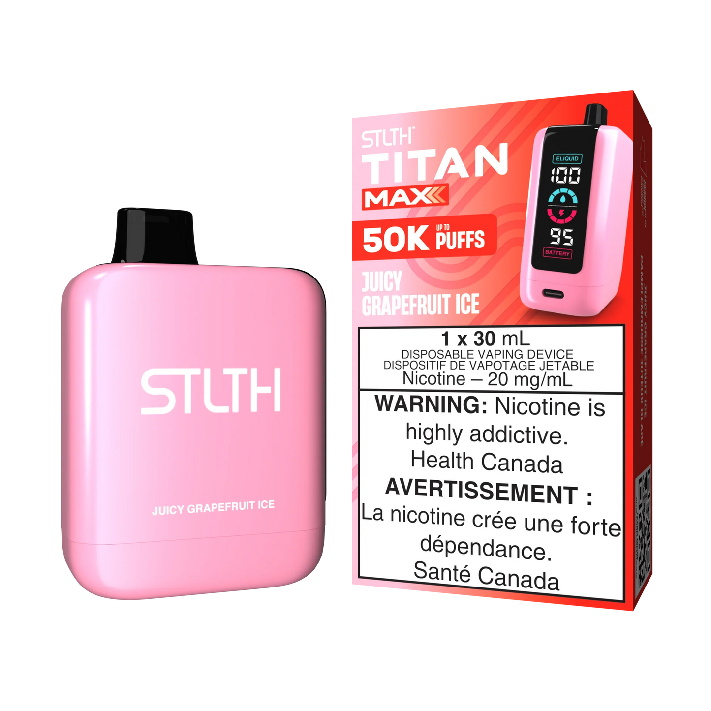 Stlth Titan Max 50k Juicy Grapefruit ice (Provincial Tax)