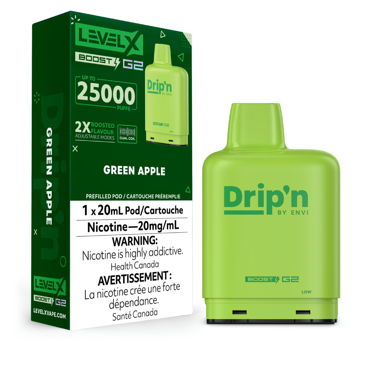 Drip’n Level X Boost G2 25k Green Apple*
