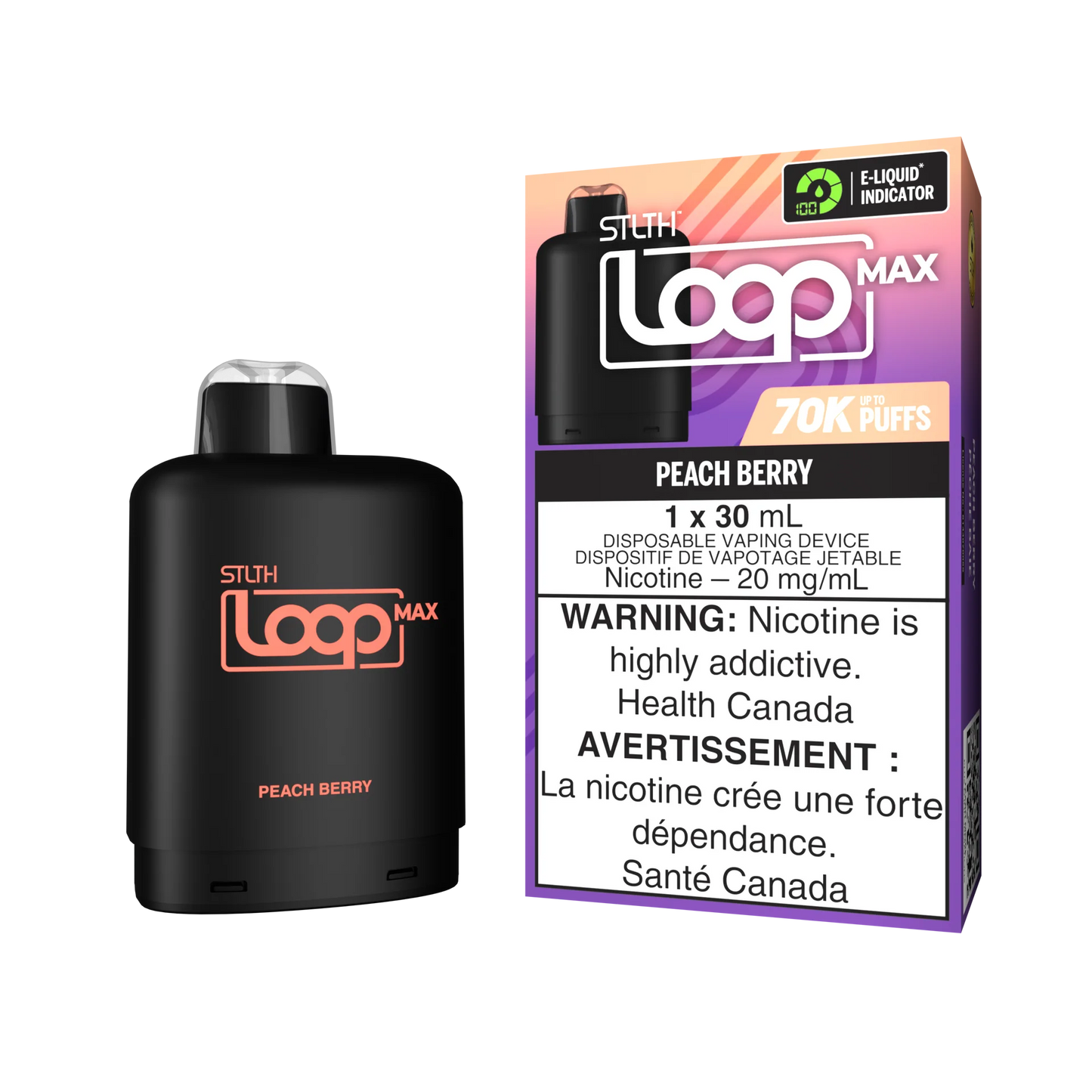 Stlth loop max 70K Peach Berry (Provincial Tax)