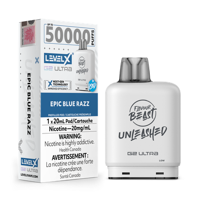 Flavour Beast Level X G2 Ultra Unleashed 50k Epic Blue Razz (Provincial Tax)
