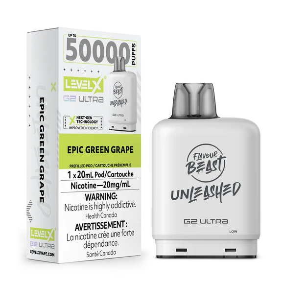 Flavour Beast Level X G2 Ultra Unleashed 50k Epic Green Grape (Provincial Tax)