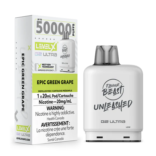 Flavour Beast Level X G2 Ultra Unleashed 50k Epic Green Grape (Provincial Tax)