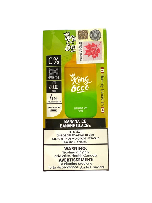 King 6000 Nicotine Free Banana ice