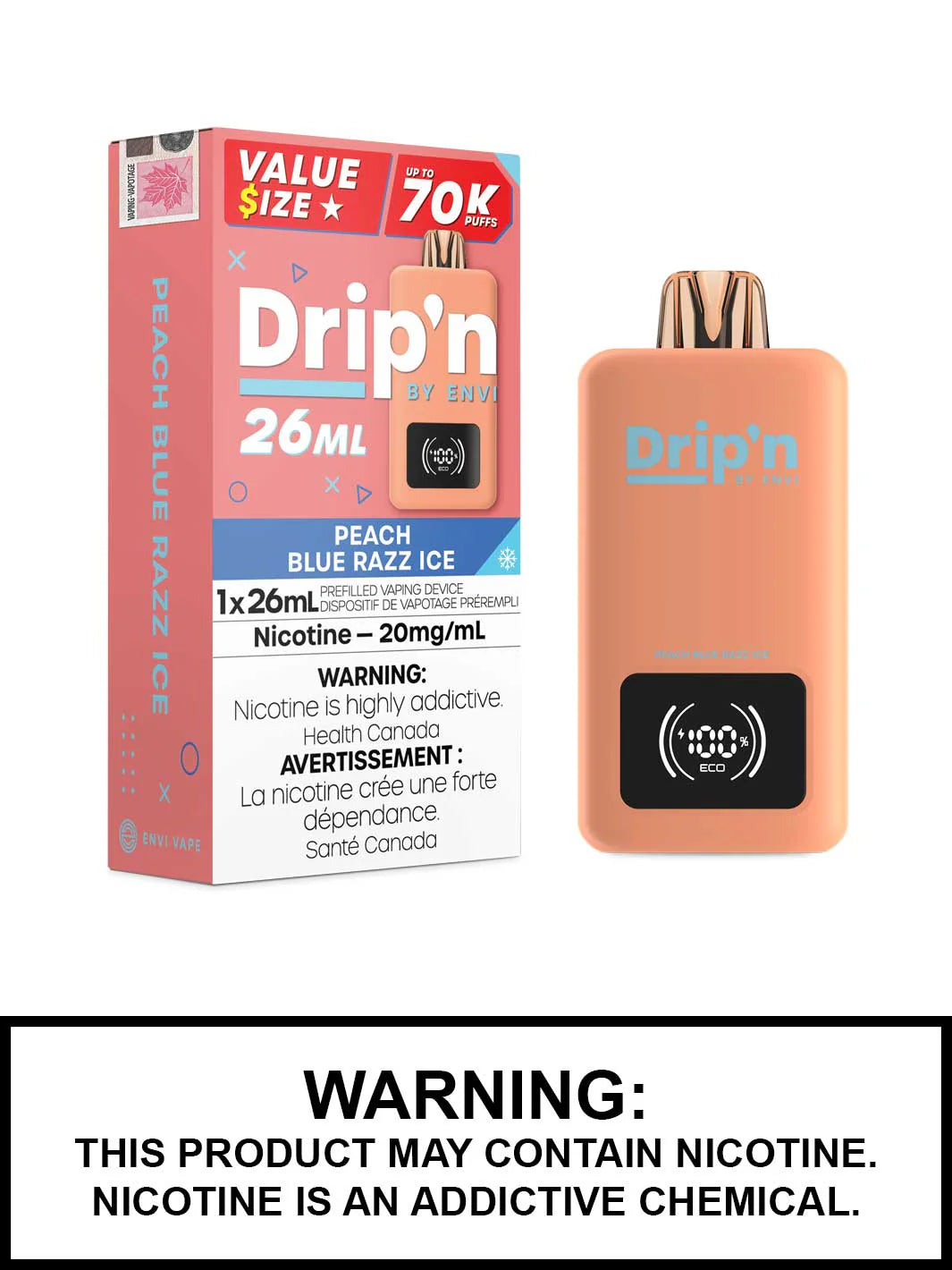 Drip’n 70k Peach Blue razz ice*