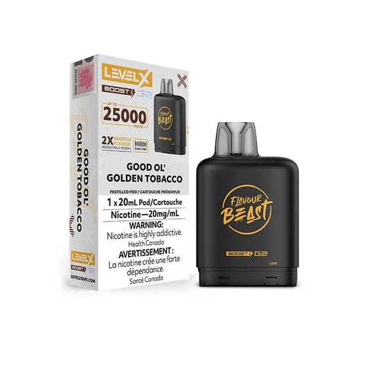 Flavour Beast Level x Boost G2 25k Good Ol’  Golden Tobacco *