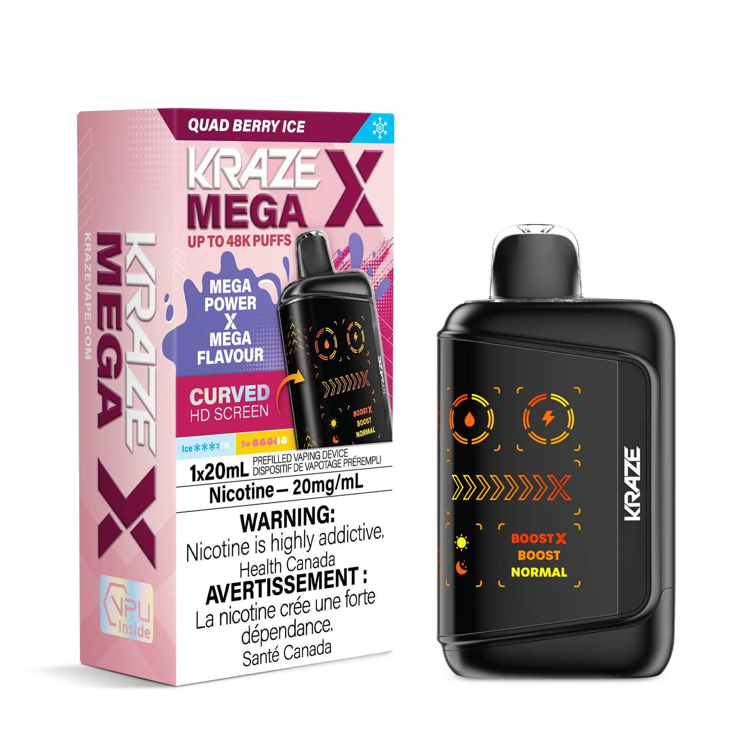 Kraze mega x 48k quad berry ice
