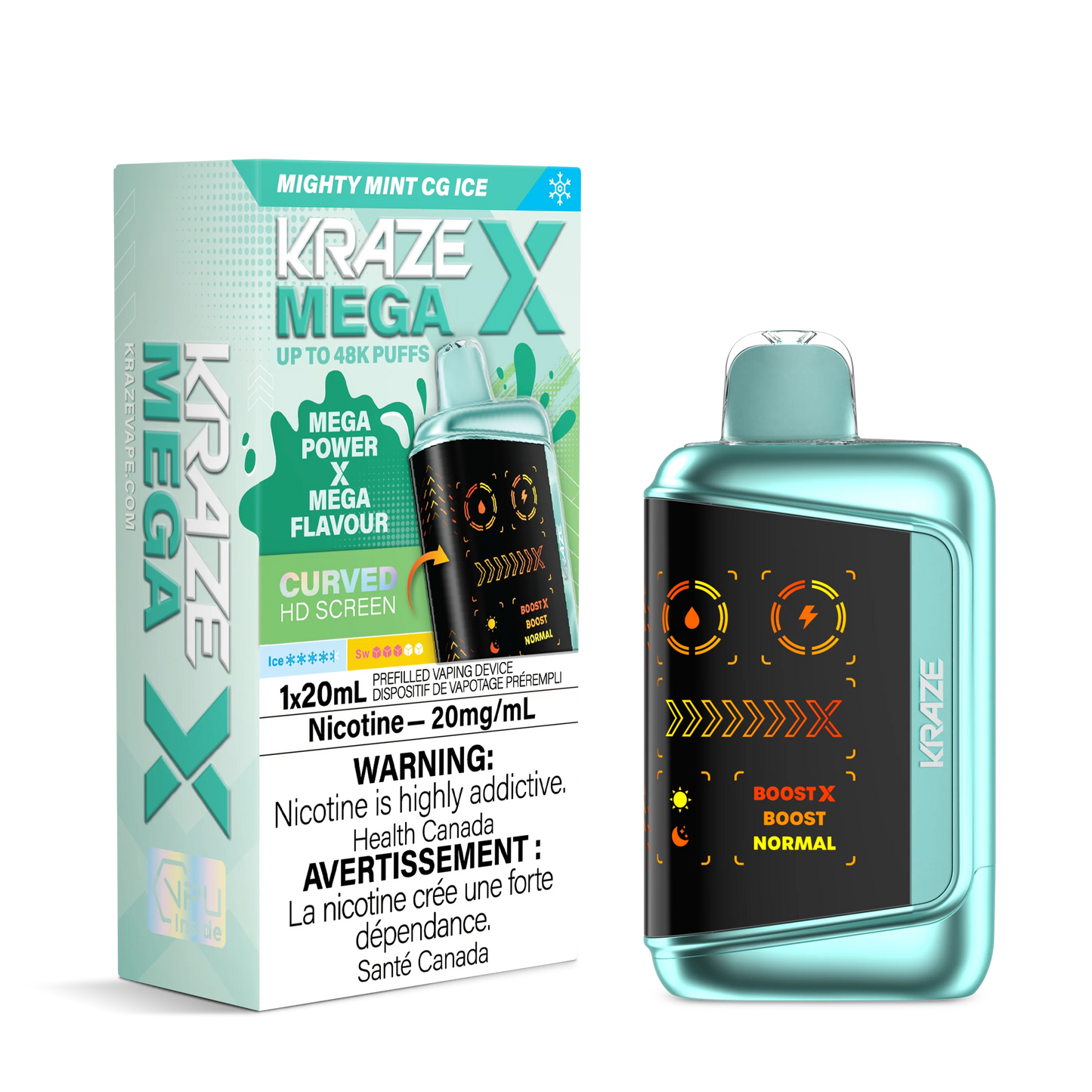 Kraze mega x 48k mighty mint cg ice