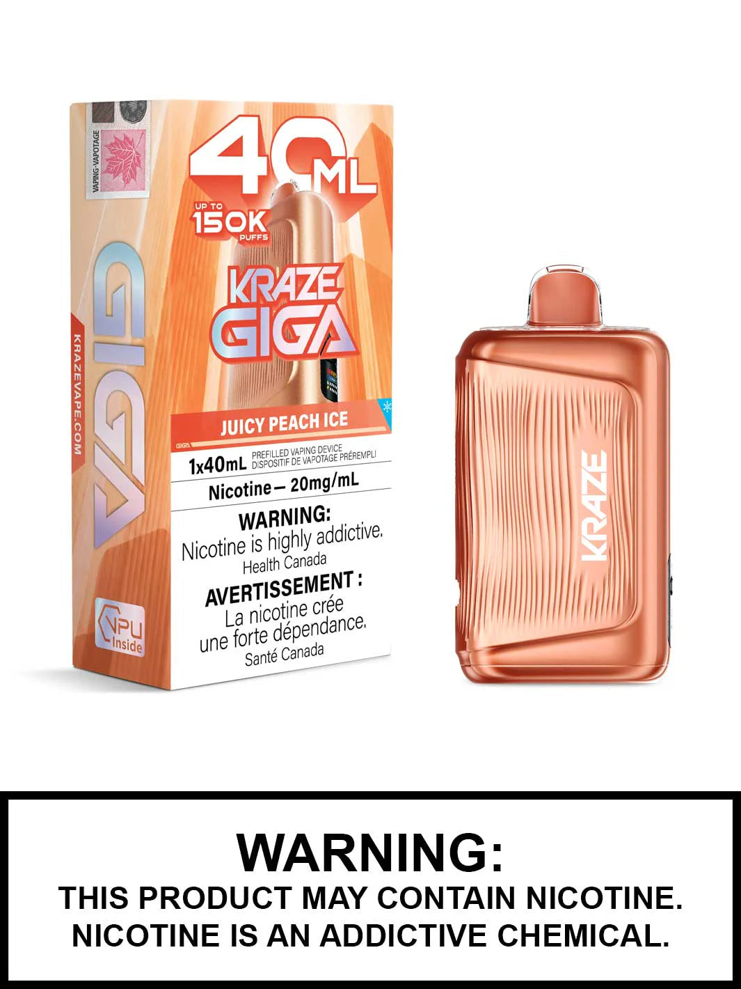 Kraze Giga 150K Juicy Peach Ice