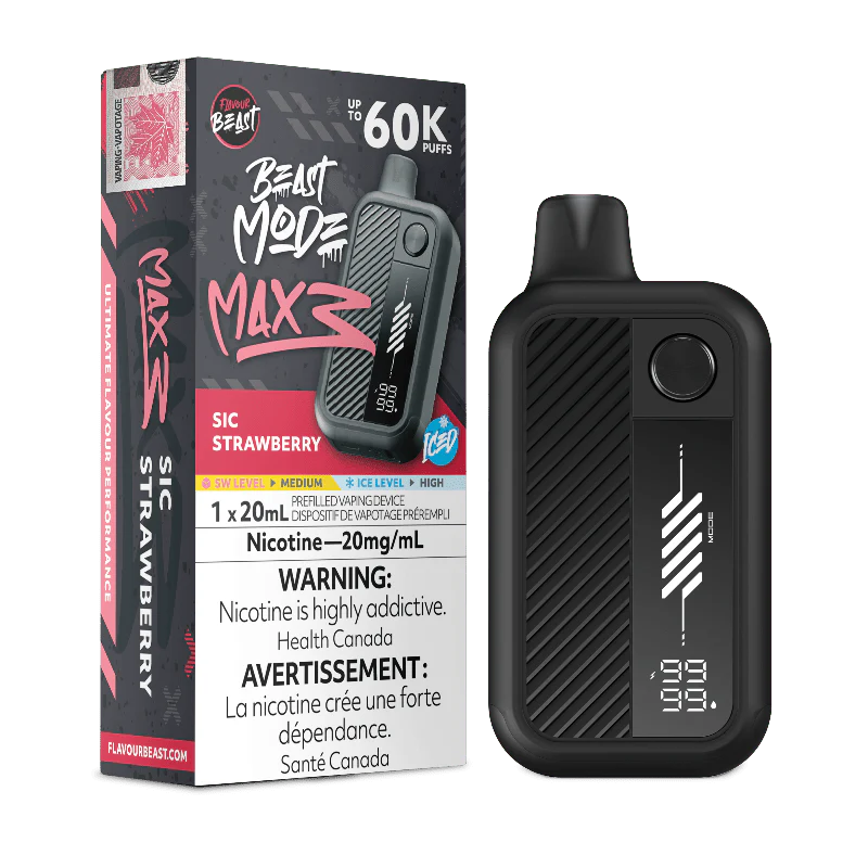Flavour beast max mode 3 60k Sic Strawberry (Provincial tax)