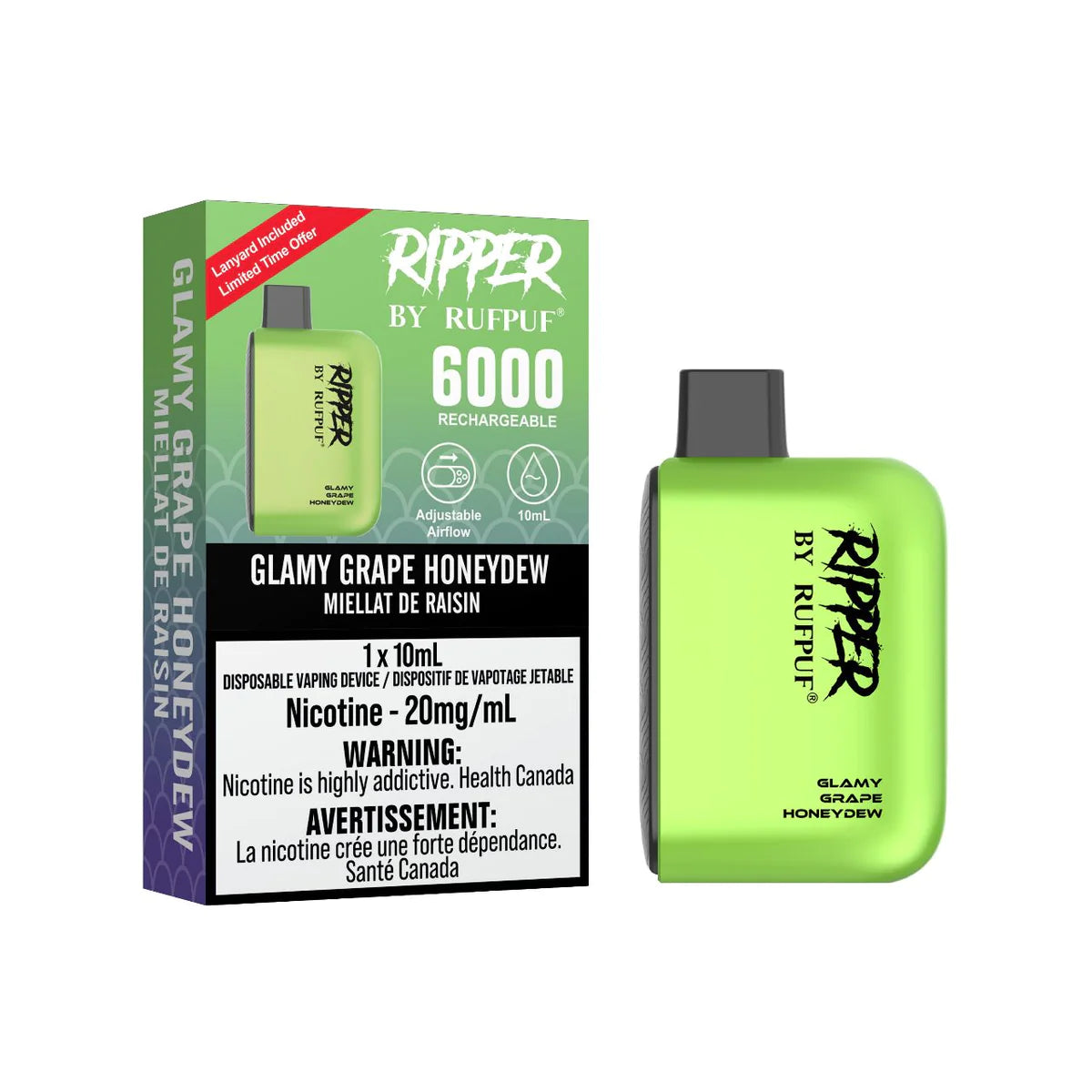 Ripper by RufPuf 6000 Glamy Grape Honeydew 20mg