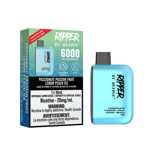 Ripper By RUFPUF 6000 Passionate Passion Fruit Lemon Peach Ice 20mg